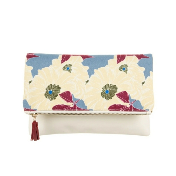 Rachel Pally Handbags - Rachel Pally White and Floral Reversible Clutch